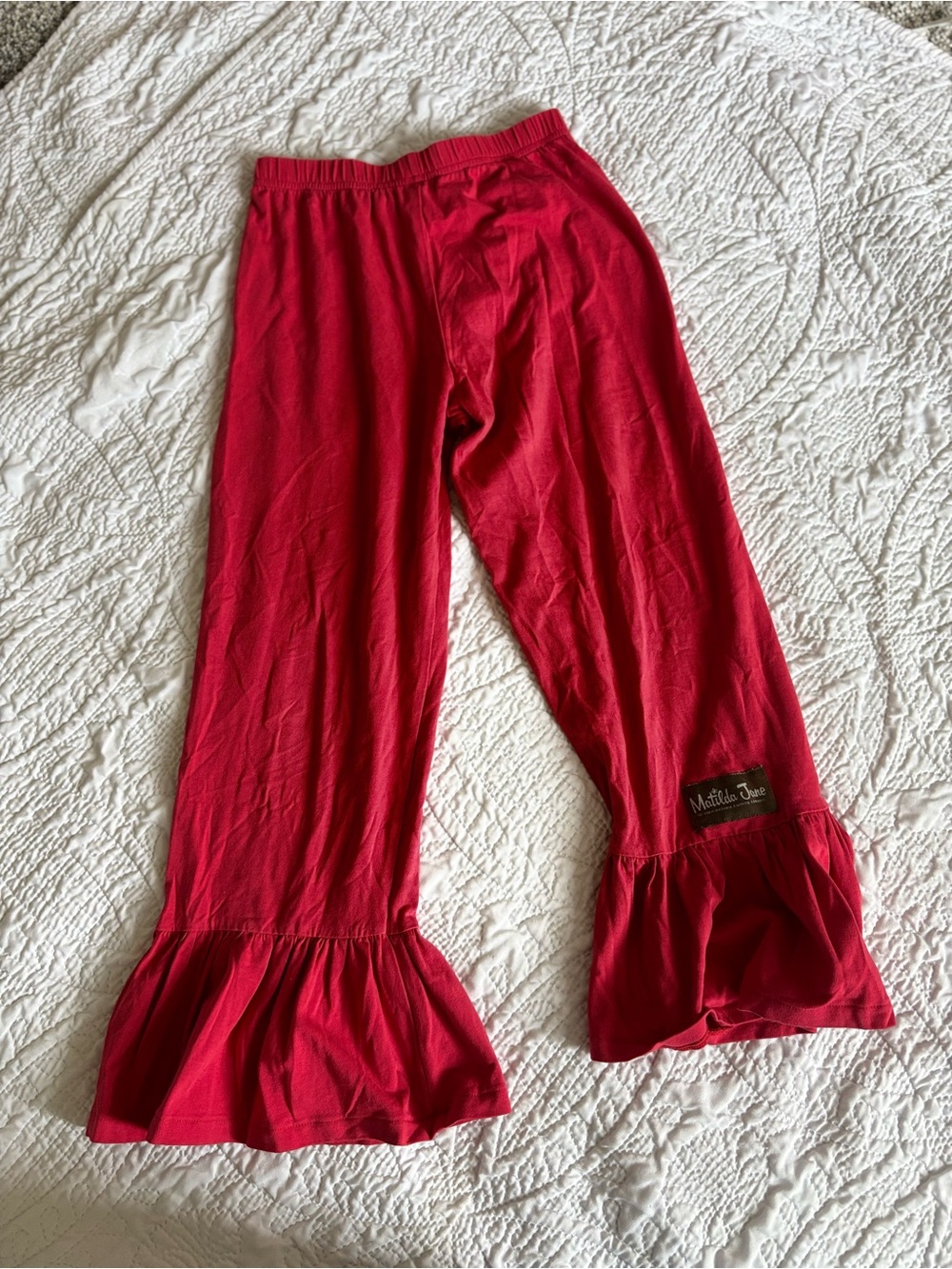 Matilda Jane Red Ruffle Hem Pants